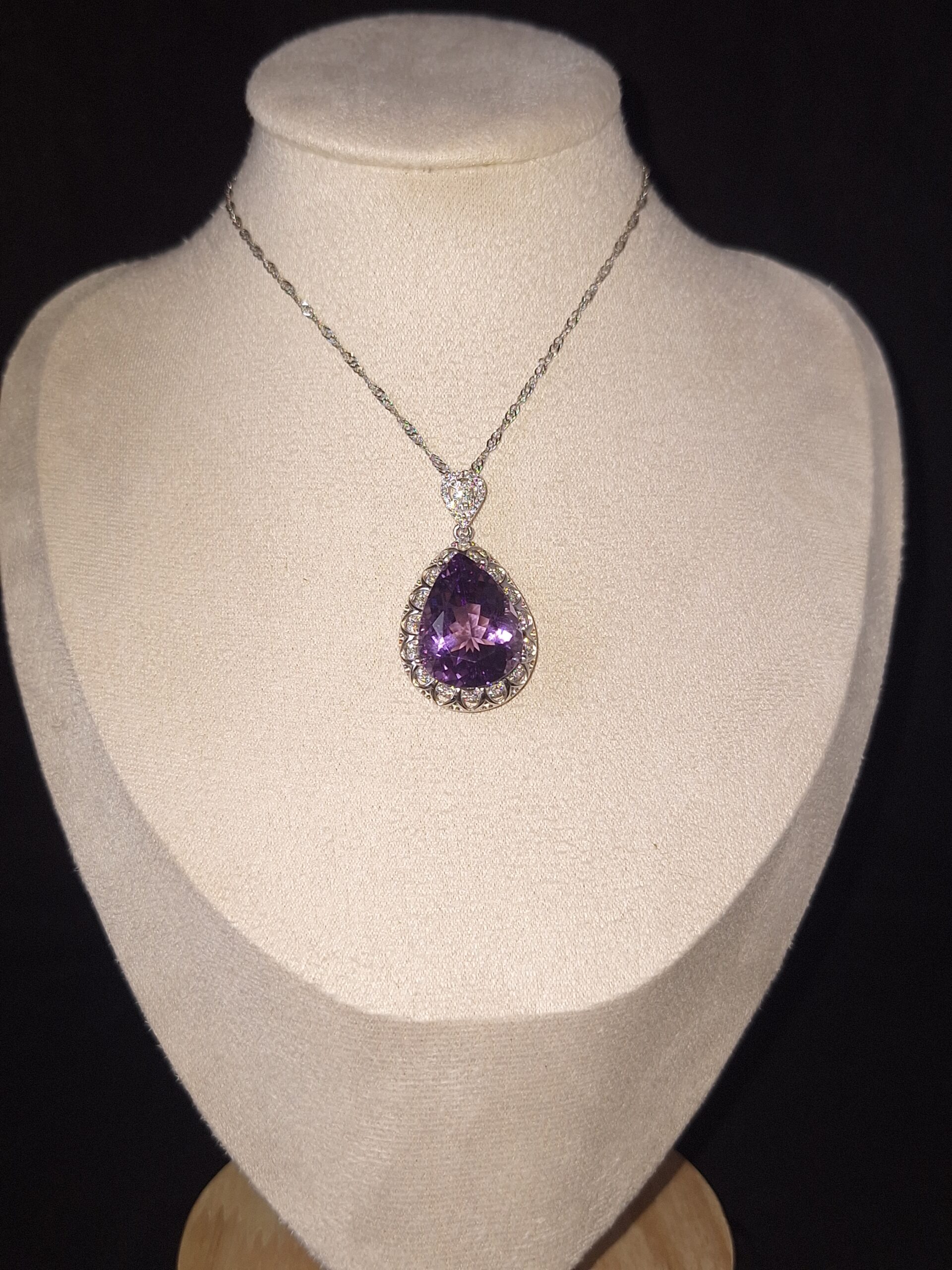 Pendentif argent serti améthyste