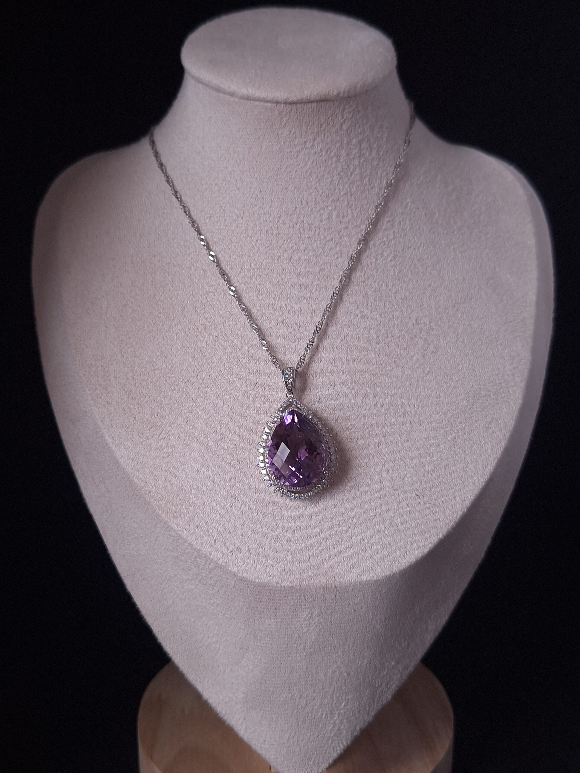 Pendentif argent serti améthyste