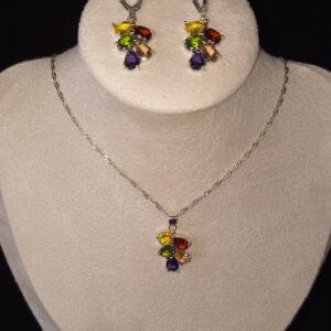 Parure en argent & CZ multicolores – Harmonie de couleurs