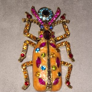Broche Scarabée Multicolore – Alliage & Pierres CZ