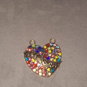 Pendentif “Best Friends” en deux parties – Alliage & pavage de CZ