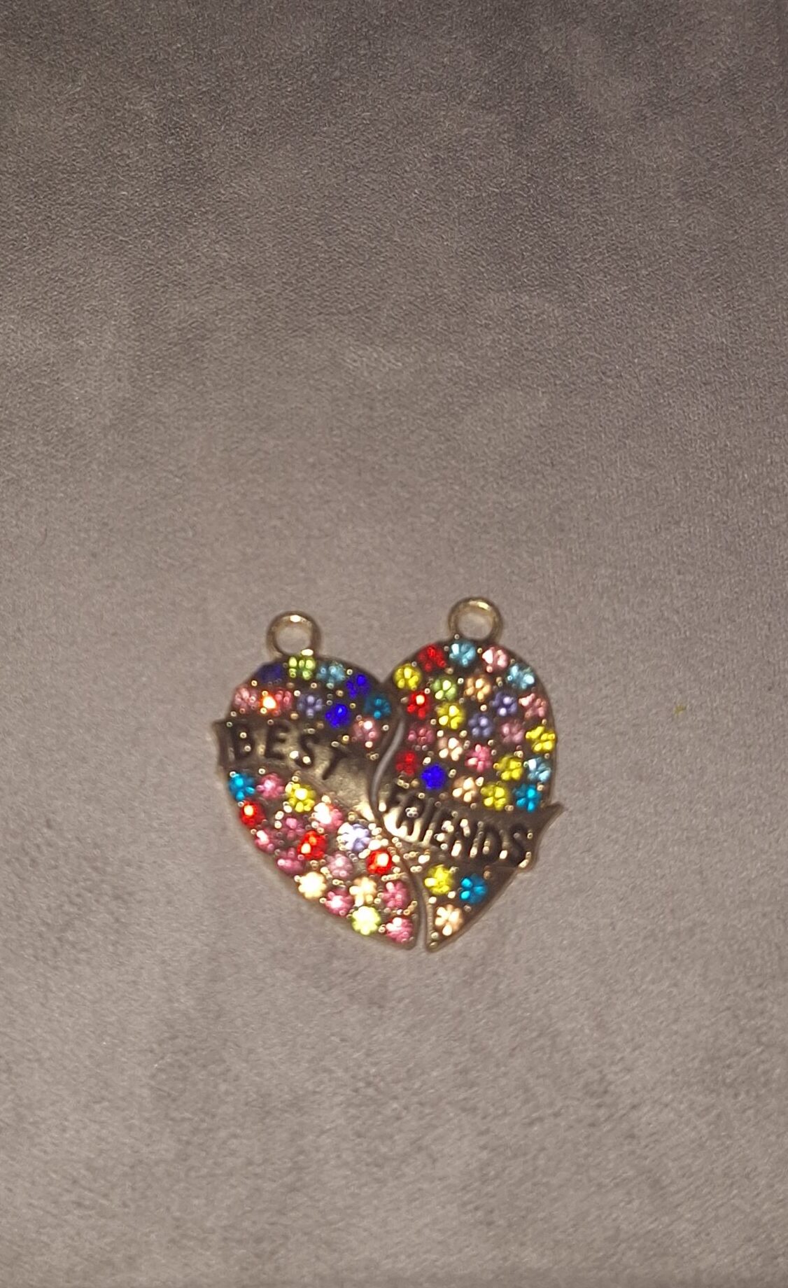 Pendentif cœur alliage CZ meilleurs amis