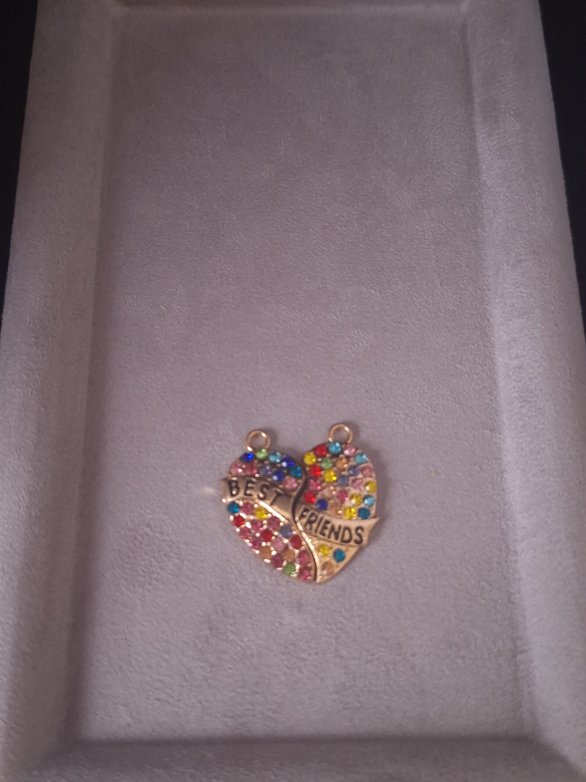 Pendentif cœur alliage CZ meilleurs amis