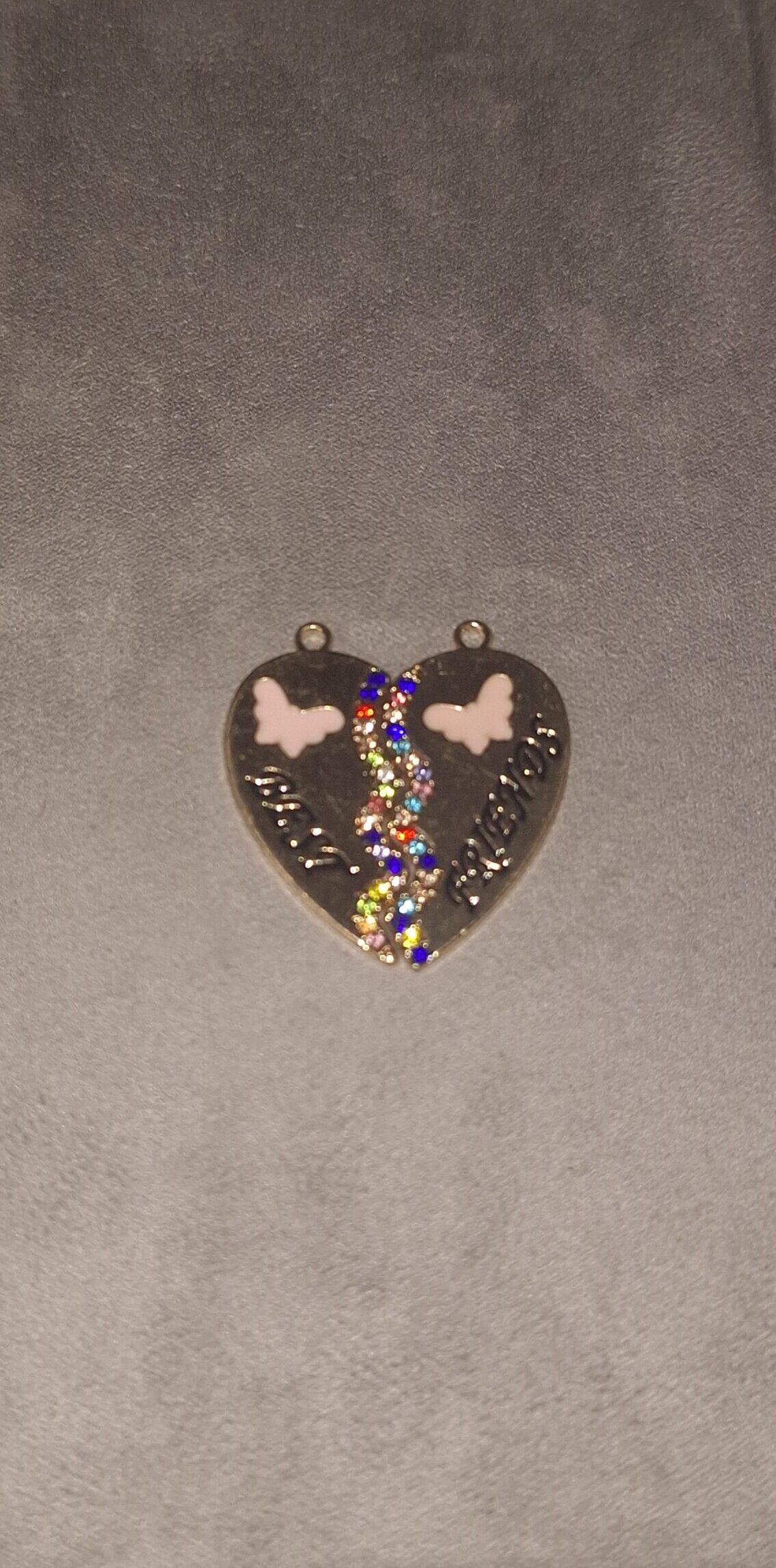 Pendentif cœur alliage CZ meilleurs amis