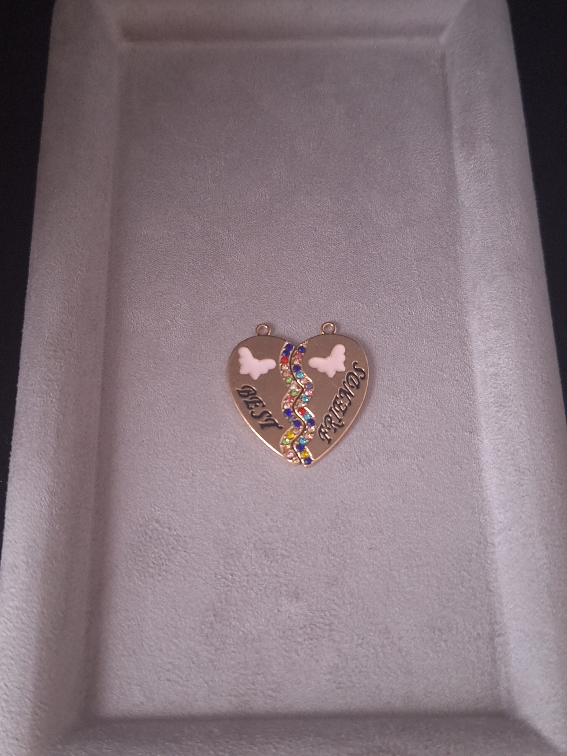 Pendentif cœur alliage CZ meilleurs amis